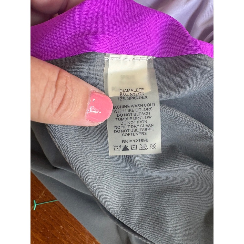 Title Nine Womens Henerala Dress Purple Grey Colorblock Performance Dress Large - Picture 6 of 6